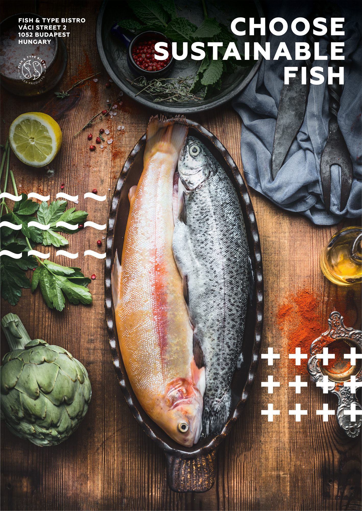 KOLCSÁR Zsolt :: Fish & Type étterem arculata / Fish&Type restaurant’s corporate identity